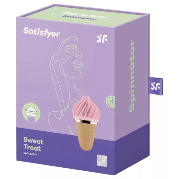 Satisfyer Sweet Treat - vibrator clitoridian rotativ reincarcabil - roz-maro