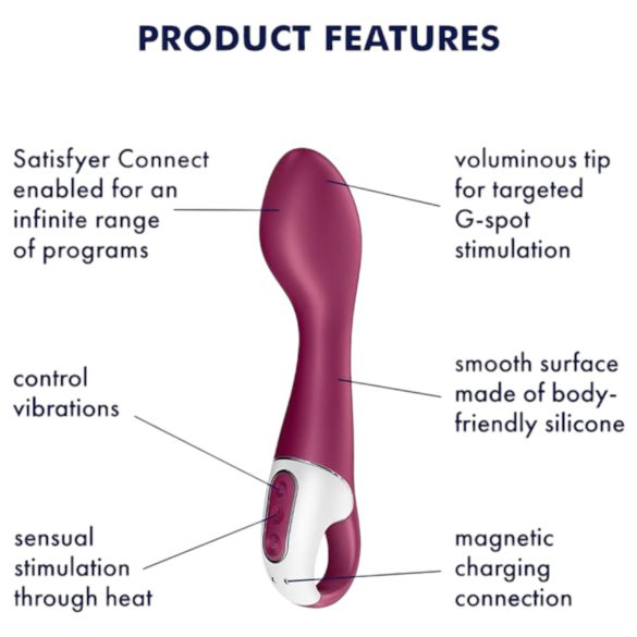 Satisfyer Hot Spot - vibrator punctul G încălzire reîncărcabil roșu