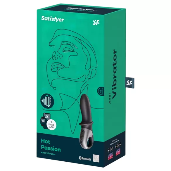 Satisfyer Hot Passion - vibrator anal inteligent cu încălzire - negru