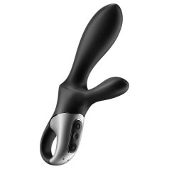   Satisfyer Heat Climax+ - vibrator anal inteligent cu încălzire - silicon negru