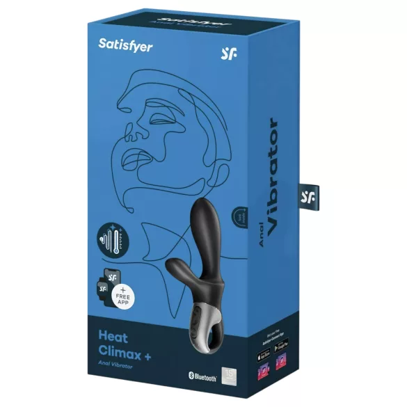 Satisfyer Heat Climax+ - vibrator anal încălzitor controlat prin aplicație (negru)