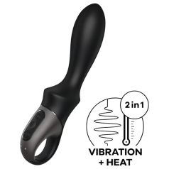   Satisfyer Heat Climax - vibrator anal smart cu încălzire - silicon negru