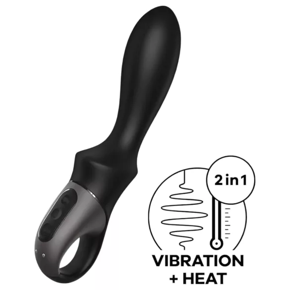 Satisfyer Heat Climax - Vibrator anal cu încălzire controlat prin aplicație (negru)