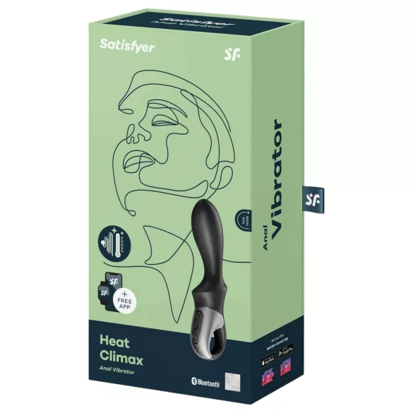 Satisfyer Heat Climax - Vibrator anal cu încălzire controlat prin aplicație (negru)