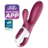 Satisfyer Hot Bunny - vibrator încălzitor cu braț pentru clitoris controlat prin aplicație (roșu)