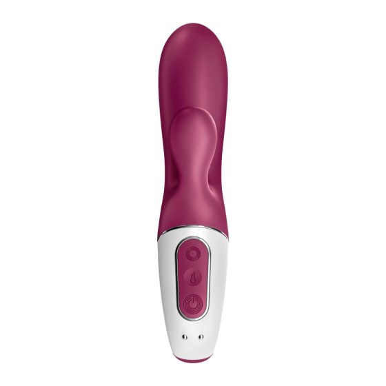 Satisfyer Hot Bunny - vibrator inteligent cu încălzire și cu stimulator de clitoris (roșu)