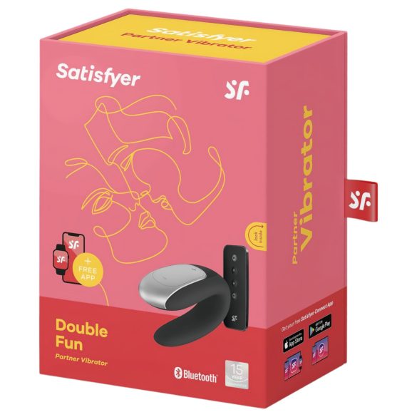 Satisfyer Double Fun - vibrator pentru cupluri inteligent, rezistent la apă