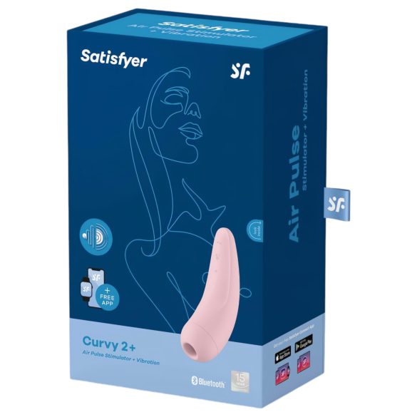Satisfyer Curvy 2+ - stimulator clitoridian cu unde de aer inteligent - roz