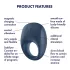Satisfyer Strong One - Inel penian cu vibrații controlat prin aplicație, pentru bărbați (albastru)