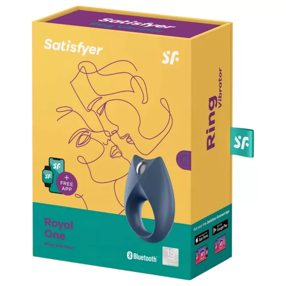 Satisfyer Royal One - Inel pentru penis cu vibrații controlat prin aplicație, pentru bărbați (albastru)