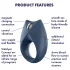 Satisfyer Royal One - Inel pentru penis cu vibrații controlat prin aplicație, pentru bărbați (albastru)