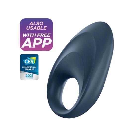 Satisfyer Mighty One - inel inteligent pentru penis cu vibratii (albastru)