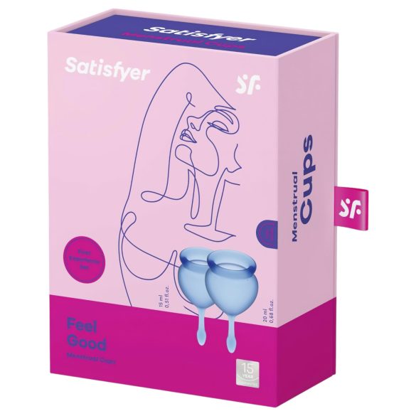Satisfyer Feel Good - set cupă menstruală silicon albastru - 2 bucăți
