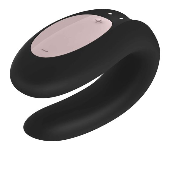 Satisfyer Double Joy - vibrator de cuplu inteligent, cu baterie, rezistent la apa (negru)