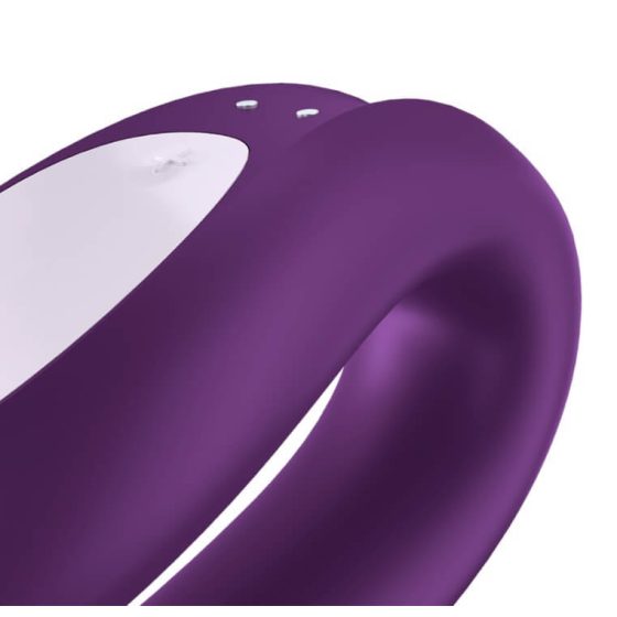 Satisfyer Double Joy - vibrator inteligent, reîncărcabil, impermeabil pentru cupluri (mov)