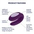 Satisfyer Double Joy - vibrator smart, impermeabil pentru cupluri (mov)