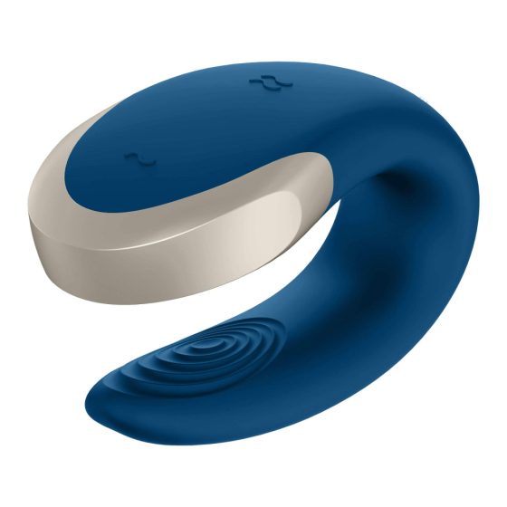 Satisfyer Double Love - vibrator inteligent, impermeabil, controlat prin radio pentru cupluri (albastru)