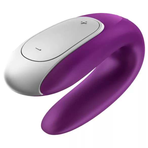 Satisfyer Double Fun - vibrator pentru cupluri controlat prin aplicație (mov)