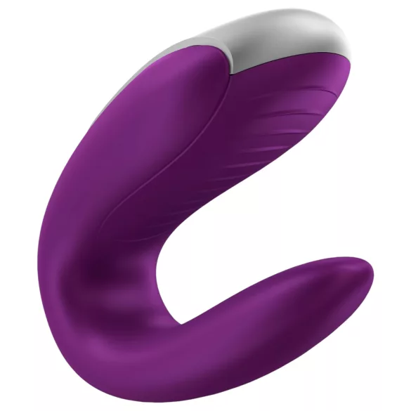 Satisfyer Double Fun - vibrator pentru cupluri controlat prin aplicație (mov)