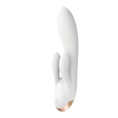   Satisfyer Double Flex - vibrator inteligent cu braț pentru clitoris - alb