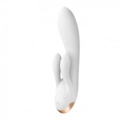   Satisfyer Double Flex - vibrator inteligent cu dublă ramură pentru clitoris (alb)