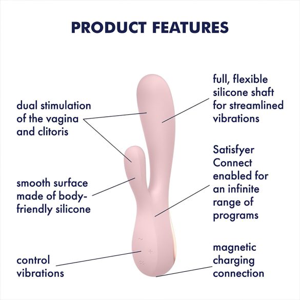 Satisfyer Mono Flex - vibrator inteligent, impermeabil (roz)