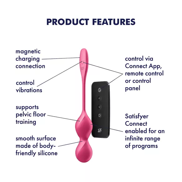 Satisfyer Love Birds 2 - Bilă geisha cu vibrații controlate prin aplicație (roz)