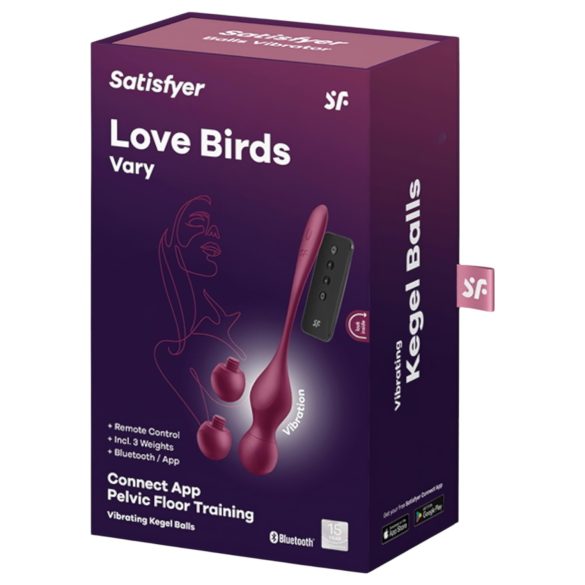 Satisfyer Love Birds Vary - bile vaginale inteligente - variabile - roșu