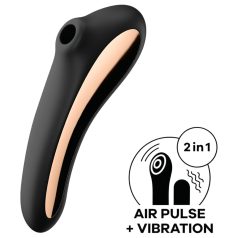  Satisfyer Dual Kiss - vibrator pentru vagin și clitoris - reîncărcabil - negru