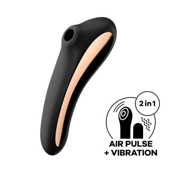 Satisfyer Dual Kiss - vibrator vaginal și clitoridian cu acumulator (negru)