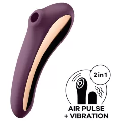   Satisfyer Dual Kiss - vibrator 2 în 1 vaginal și clitoridian - mov