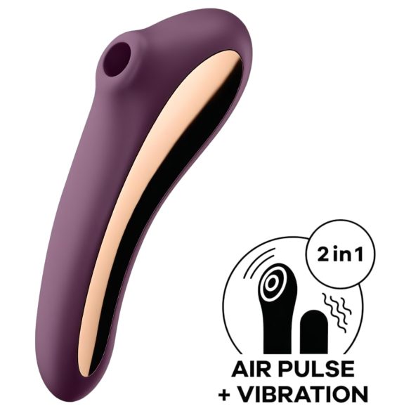Satisfyer Dual Kiss - vibrator 2 în 1 vaginal și clitoridian - mov