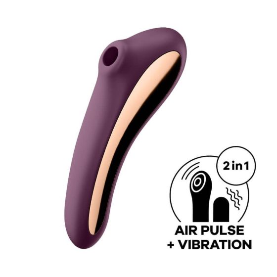 Satisfyer Dual Kiss - vibrator vaginal și clitoridian cu acumulator (mov)