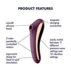   Satisfyer Dual Kiss - vibrator vaginal și clitoridian cu acumulator (mov)