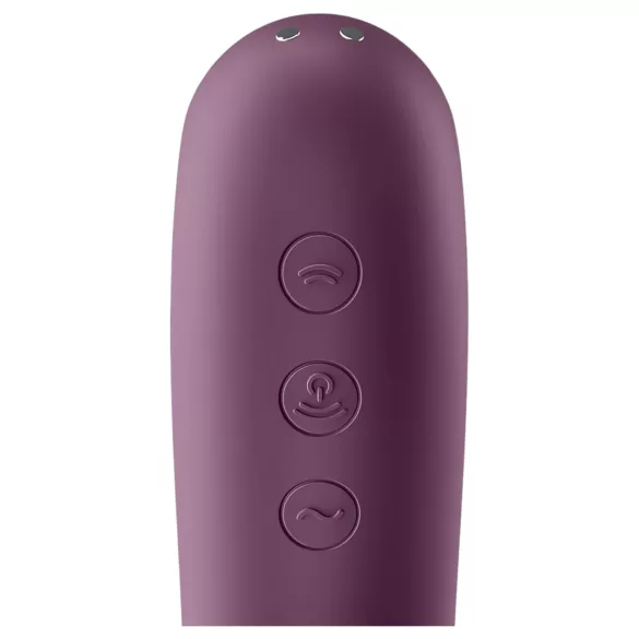 Satisfyer Dual Kiss - vibrator 2 în 1 vaginal și clitoridian - mov