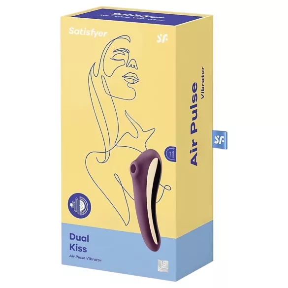 Satisfyer Dual Kiss - vibrator 2 în 1 vaginal și clitoridian - mov