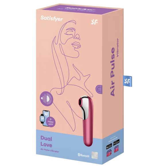 Satisfyer Dual Love - vibrator clitoridian și vaginal inteligent - roșu