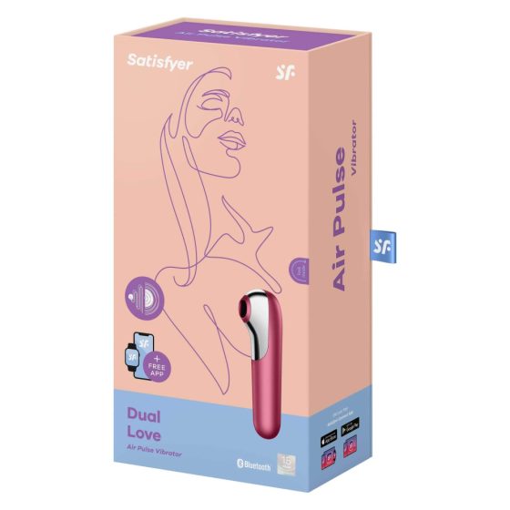Satisfyer Dual Love - Vibrator inteligent pentru clitoris și vagin (roșu)