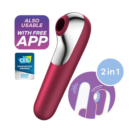 Satisfyer Dual Love - vibrator clitoridian și vaginal inteligent - roșu
