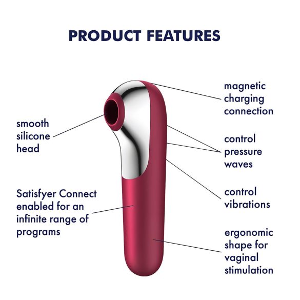 Satisfyer Dual Love - vibrator clitoridian și vaginal inteligent - roșu