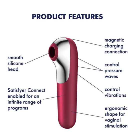 Satisfyer Dual Love - Vibrator inteligent pentru clitoris și vagin (roșu)