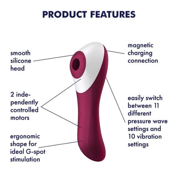 Satisfyer Dual Crush - vibrator vaginal și clitoridian reîncărcabil - roșu