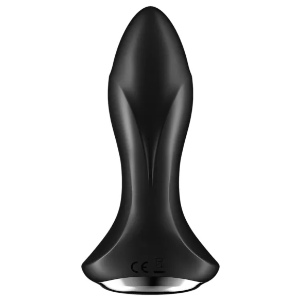 Satisfyer - plug anal rotativ cu bile - silicon negru