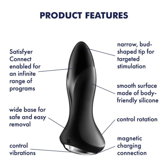 Satisfyer Rotator Plug 1 - vibromasor anal cu perle, cu baterie (negru)