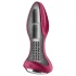 Satisfyer - dop anal cu vibrații și bile, reîncărcabil - silicon roșu