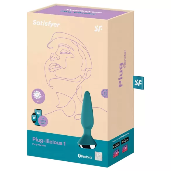 Satisfyer Plug-ilicious 1 - Vibrator anal controlat prin aplicație (verde)