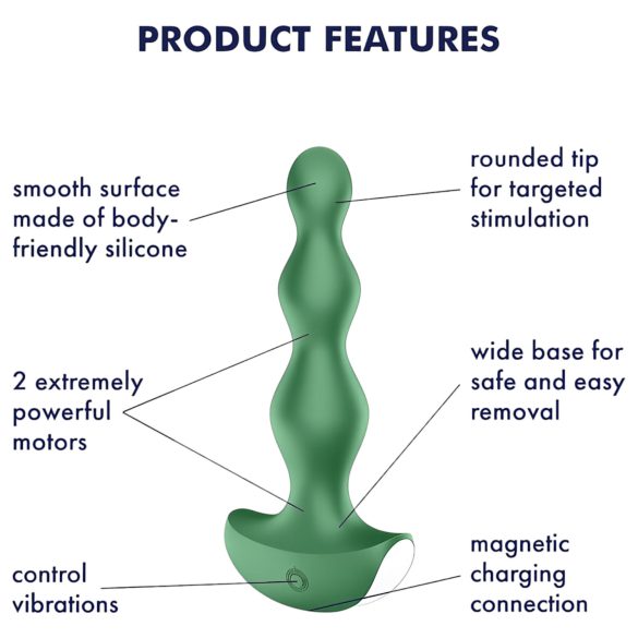 Satisfyer Lolli-Plug 2 - vibrator anal reîncărcabil și rezistent la apă (verde)
