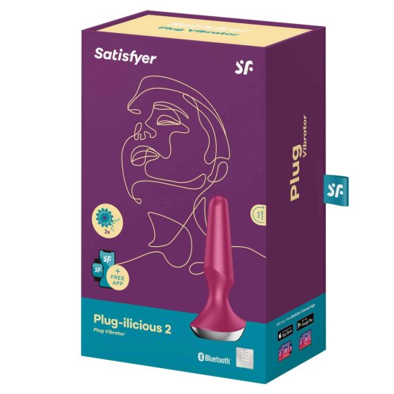 Satisfyer Plug-ilicious 2 - vibrator anal inteligent (roșu)