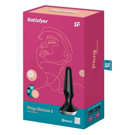 Satisfyer Plug-ilicious 2 - vibrator anal inteligent (negru)