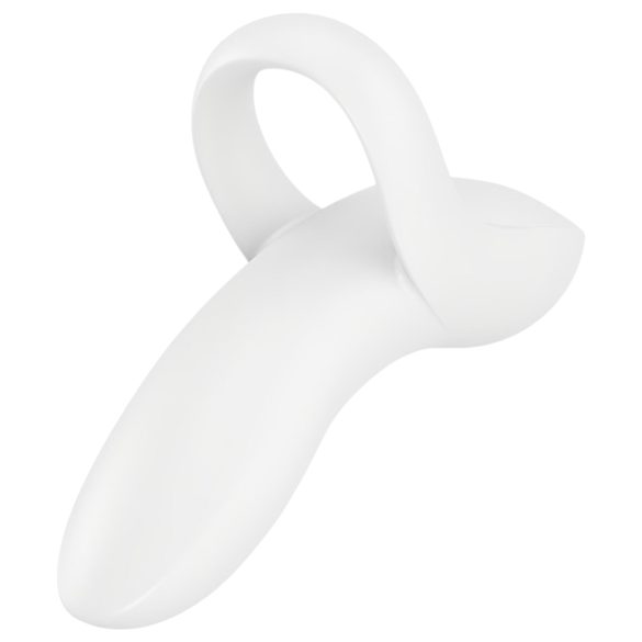 Satisfyer Bold Lover - vibrator deget, rezistent la apă, alb